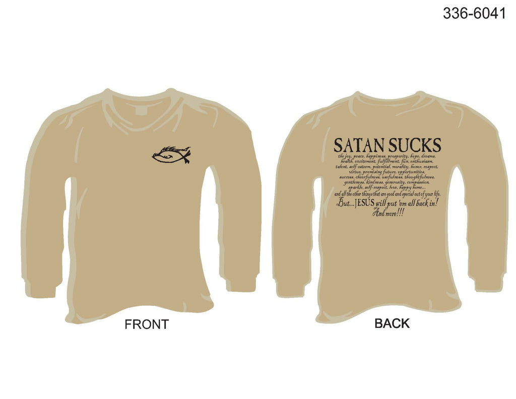T-Shirt, Long Sleeve, Hellfighters Fish/Satan Sucks Explained