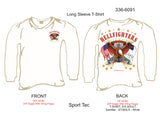 T-Shirt, Long Sleeve, Hellfighters Eagle w/Wing Flags (white, Sport Tek, blank sleeves)