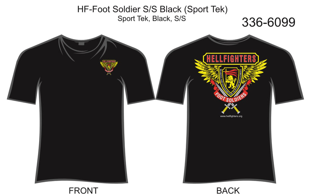 T-Shirt, Short Sleeve, Hellfighter Foot Soldier (black, Sport Tek)