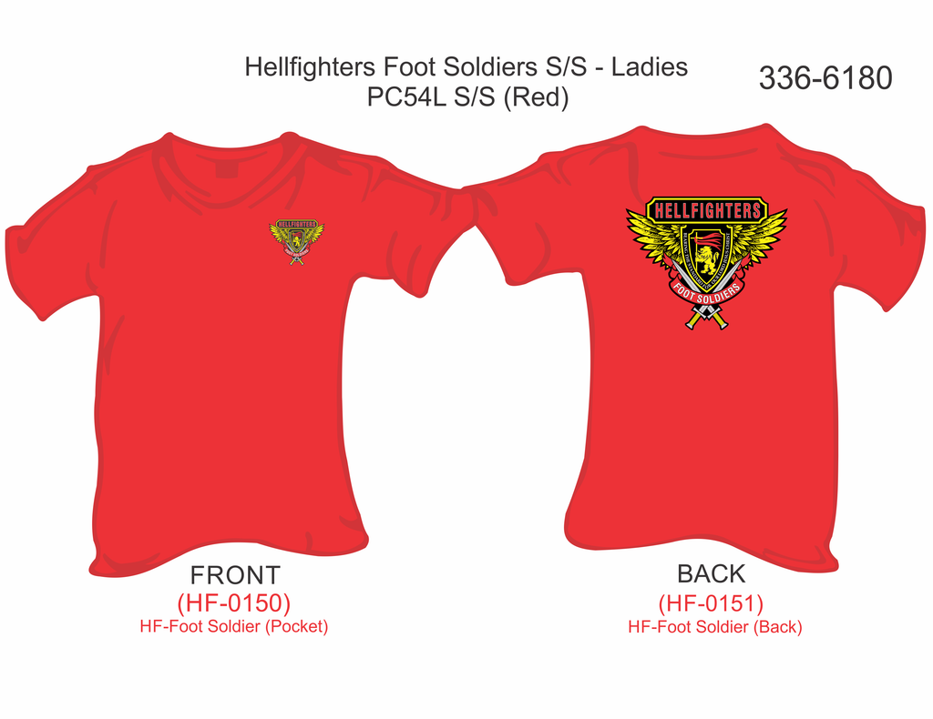 T-Shirt, Short Sleeve, Hellfighters - Foot Soldier - Ladies (Red)