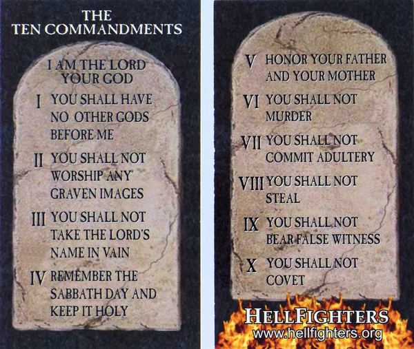 Cards, Ten Commandments (Pack of 100) | Hellfighters