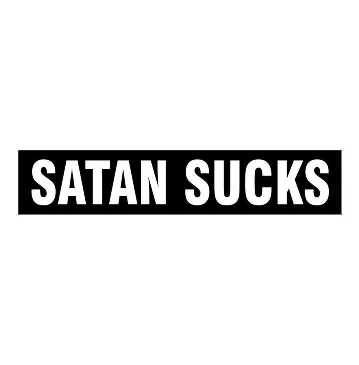 Decal, Satan Sucks (bumper sticker)