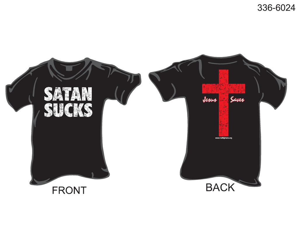 T-Shirt, Short Sleeve, Satan Sucks/Jesus Saves (black)