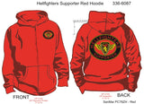Hoodie, Long Sleeve, Hellfighter Supporter Oval (red, blank sleeves, zip-up)