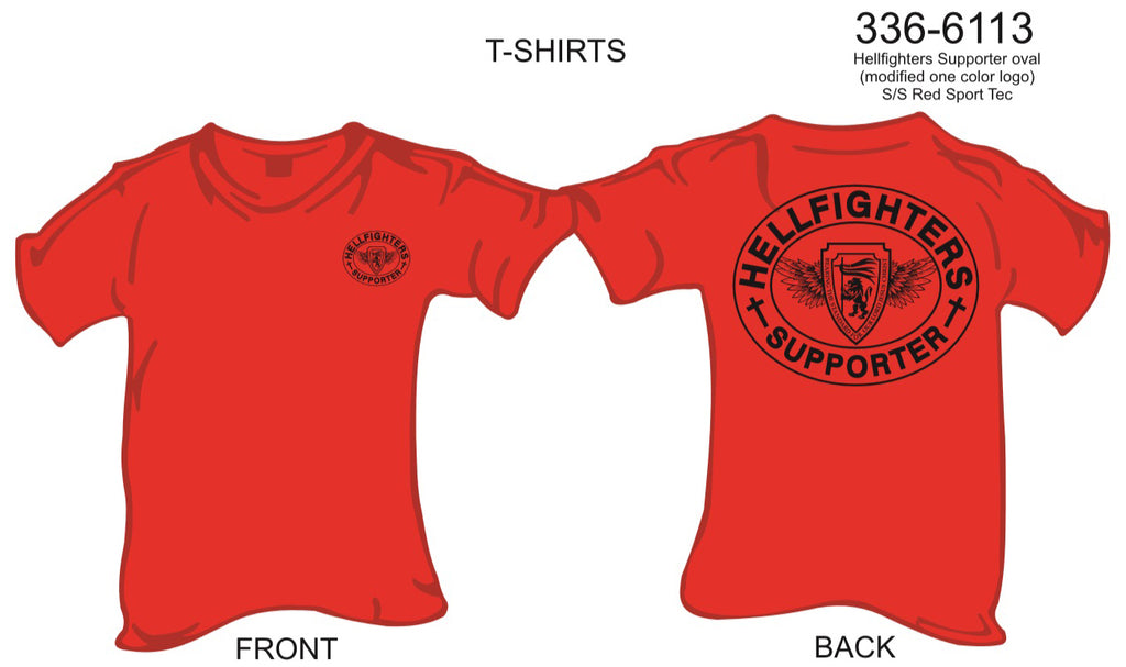T-Shirt, Short Sleeve, Hellfighters Supporter Oval (modified color logo, Sport Tek)