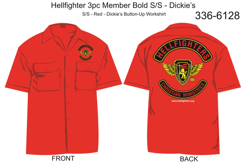 Shirt, Short Sleeve, Hellfighter 3pc Member Bold (red, Dickie's)