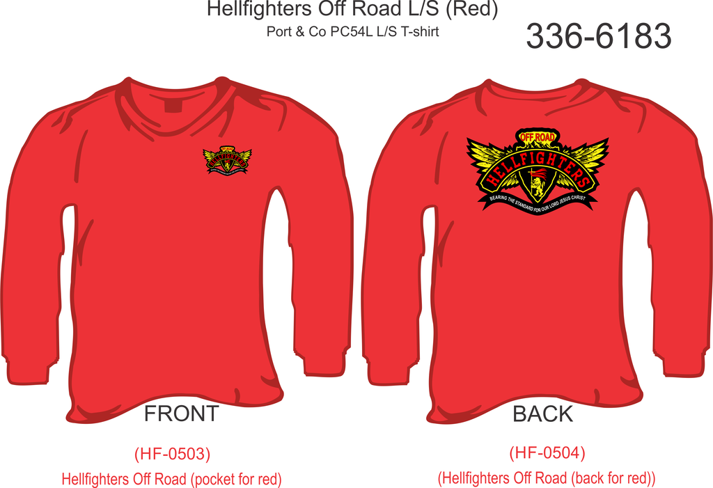 T-Shirt, Long Sleeve, Hellfighters Off Road (Members) - Red