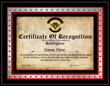 Certificate, Certificate of Recognition - 3pc Member