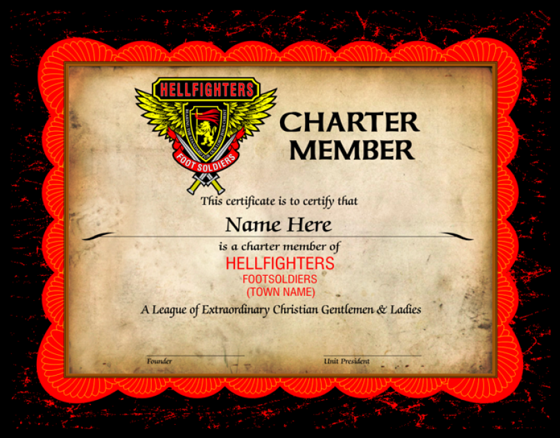 Certificate, Charter Membership Certificate - Foot Soldier