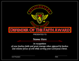 Award, Defender of the Faith - 3pc Member