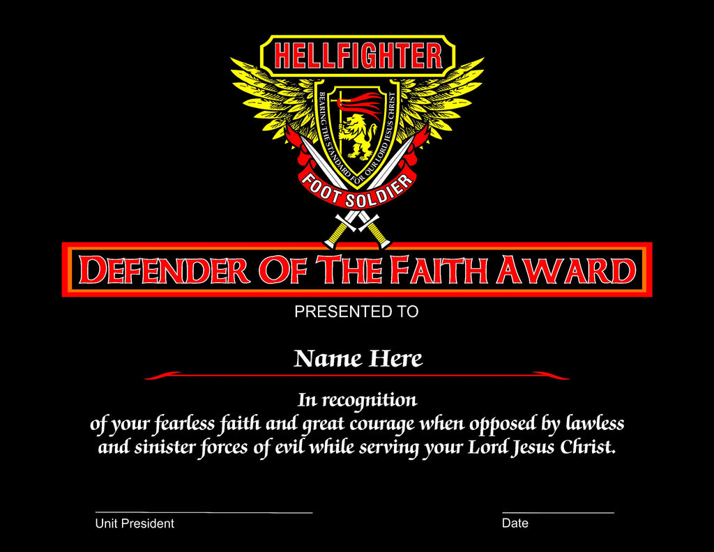Award, Defender of the Faith - Foot Soldiers