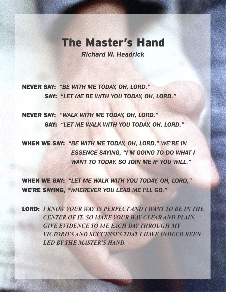 Poem/Pledge, Master's Hand