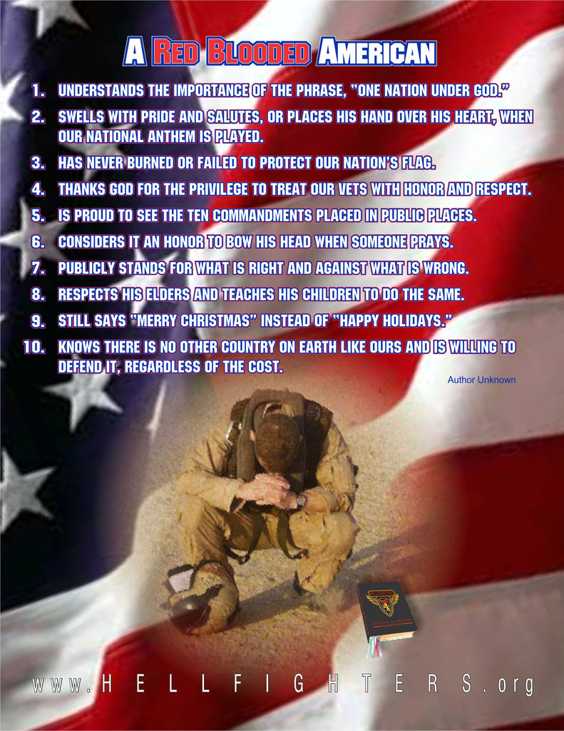 Poem/Pledge, Red Blooded American