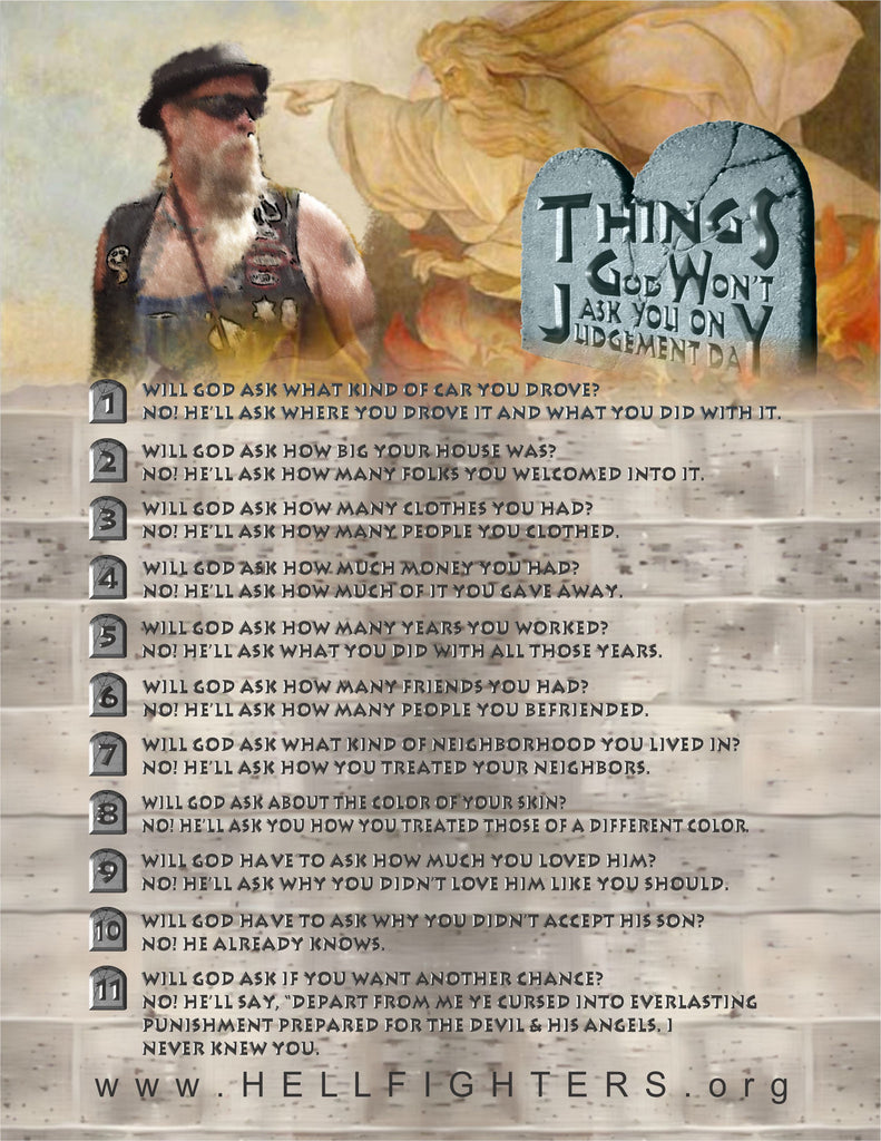 Poem/Pledge, Ten Things God Won't Ask You To Do