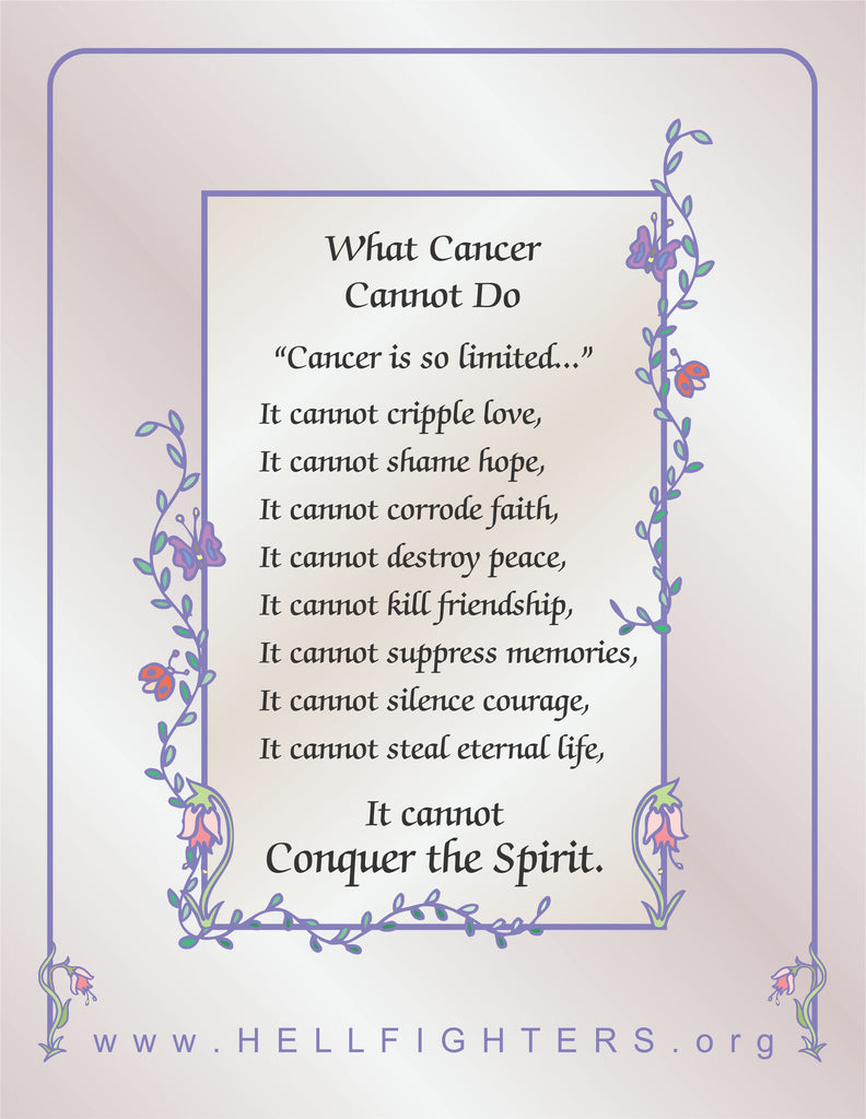 Poem/Pledge, What Cancer Cannot Do