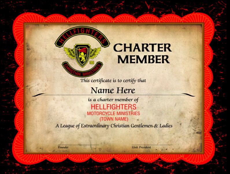 Certificate, Charter Membership Certificate - 3pc Member