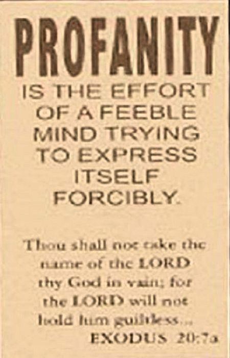 Tracts, The Profanity Card (Pack of 100)